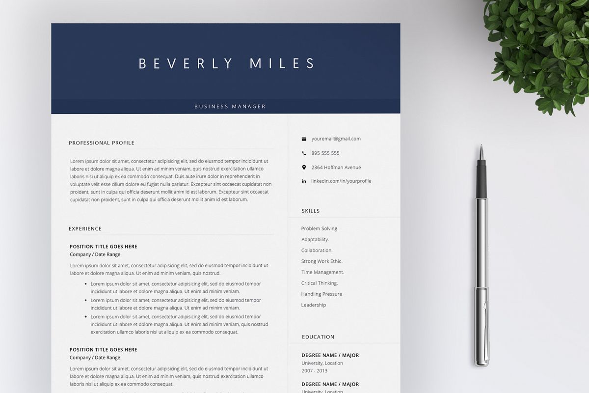 Resume Template and Cover Letter | CV template example image 1