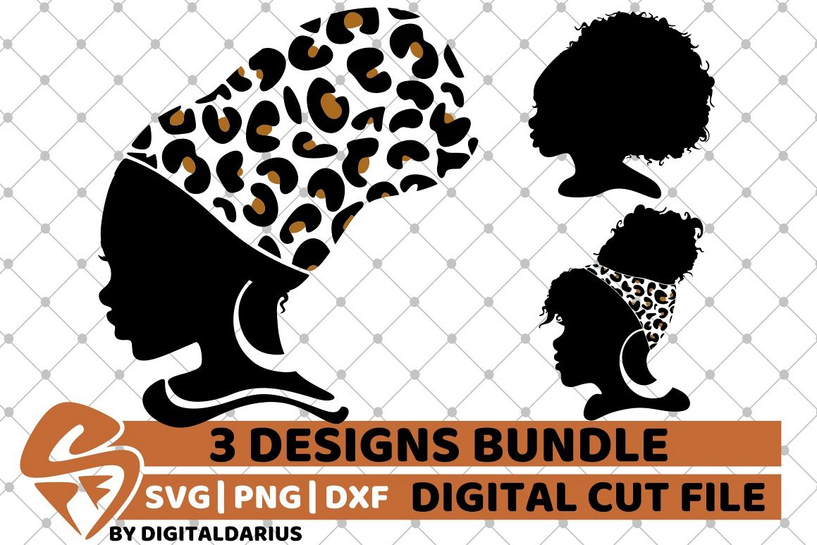 Download 3x Head Woman in Leopard Prints svg, Bandana svg, Queen svg