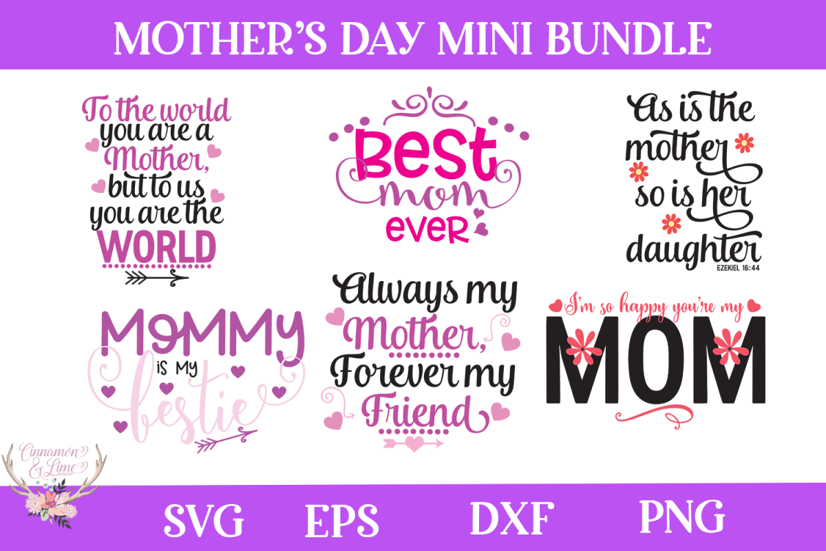 Mother's Day Bundle SVG example image 1
