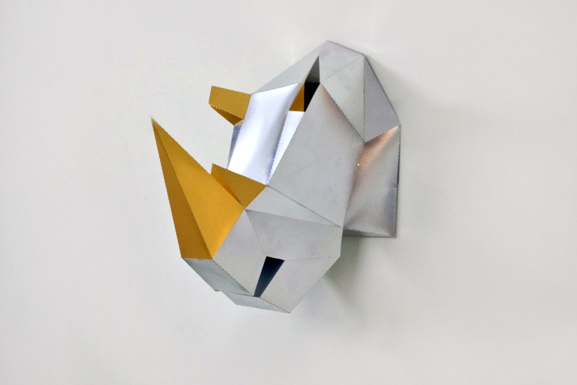 DIY Rhinoceros Head - 3d papercraft example image 1