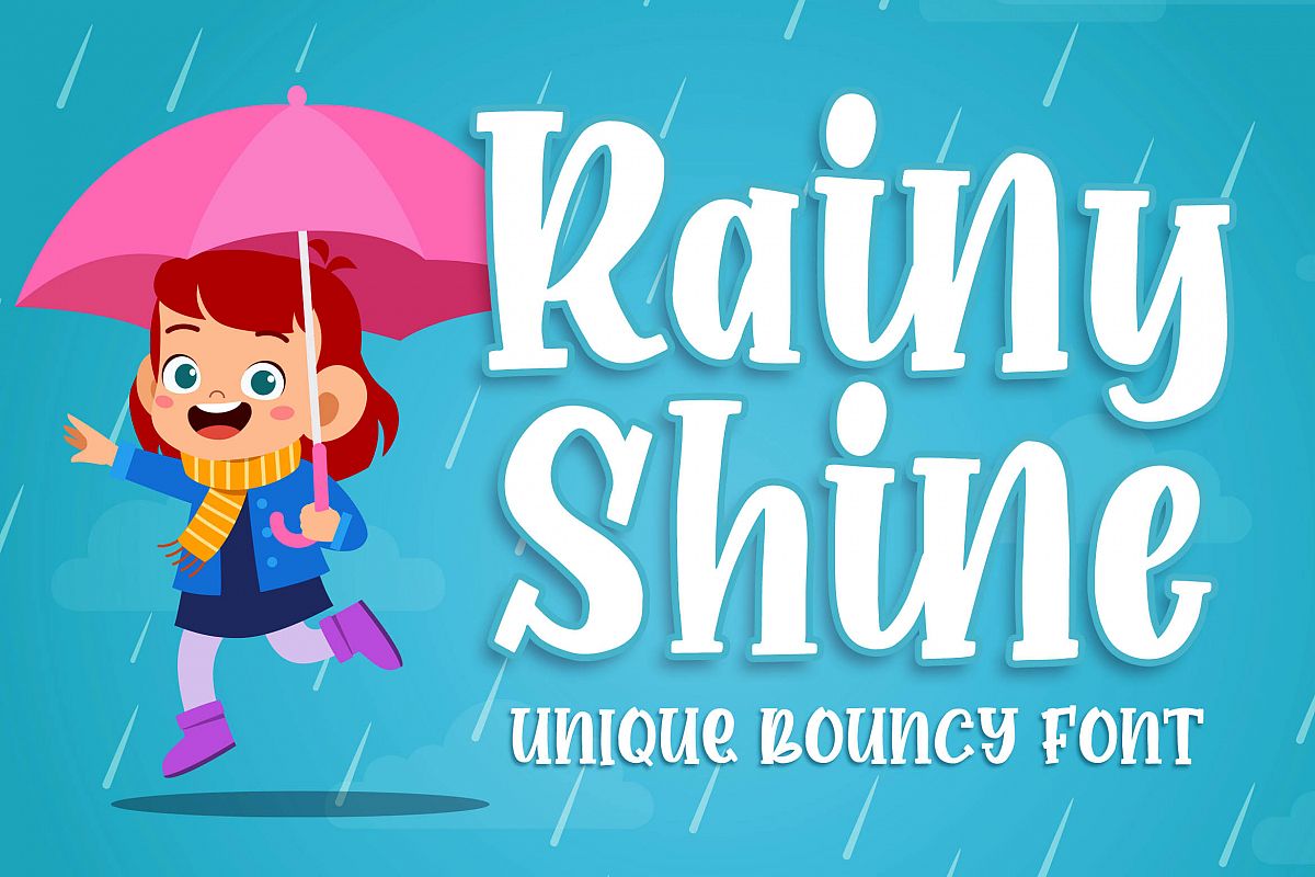 Rainy Shine - Unique Bouncy Font example image 1