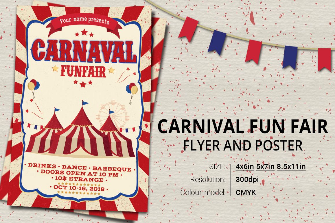 carnival fun fair flyer poster fun fair flyer template