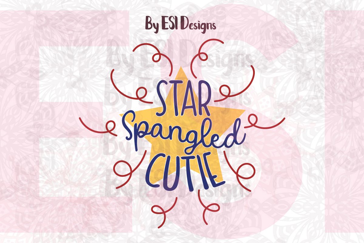 Star Spangled Cutie - Printable and Cutting Files example image 1
