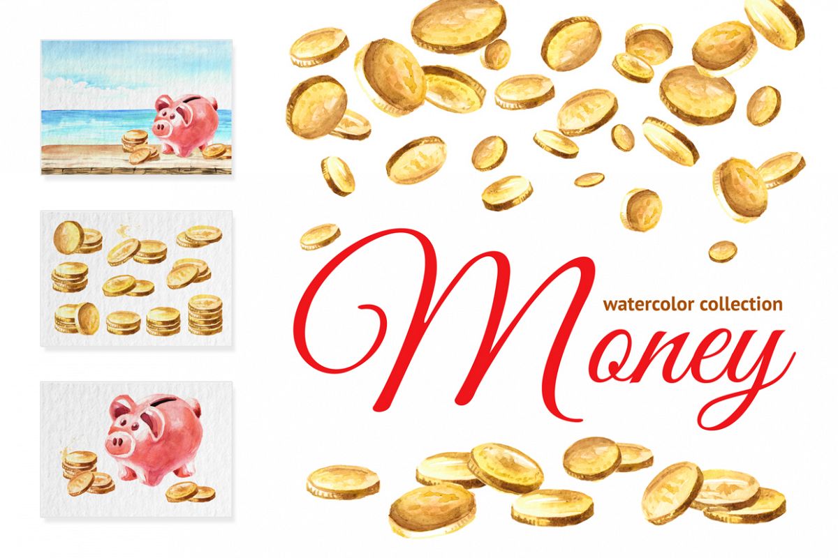 Money. Watercolor collection example image 1