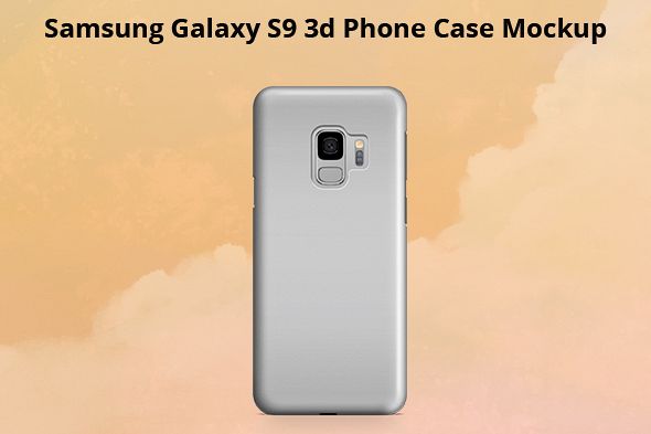 Samsung Galaxy S9 3d Phone Case Mockup Back View example image 1