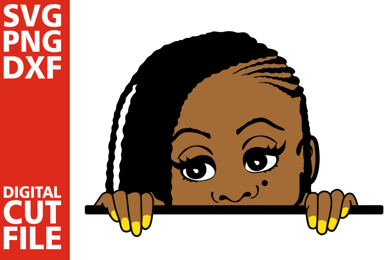 Download Peeking Afro Girl svg, Melanin svg, Dreadlocks, Layered svg