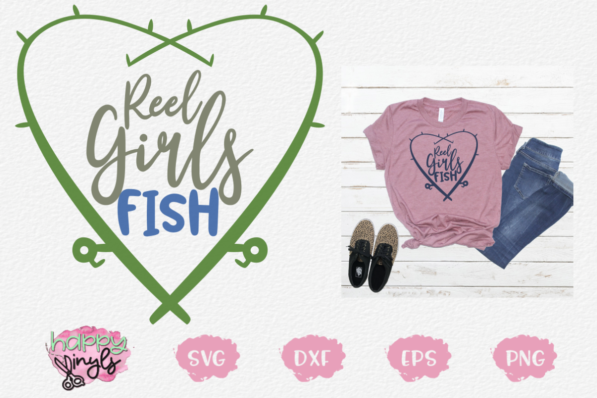 Reel Girls Fish - A Fishing SVG (277431) | SVGs | Design Bundles