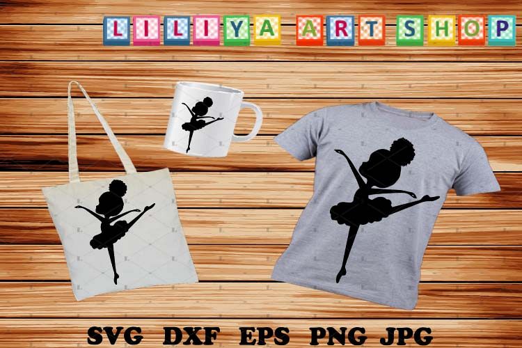 Afro Ballerina silhouettes, Ballerina svg,Black history svg example image 1