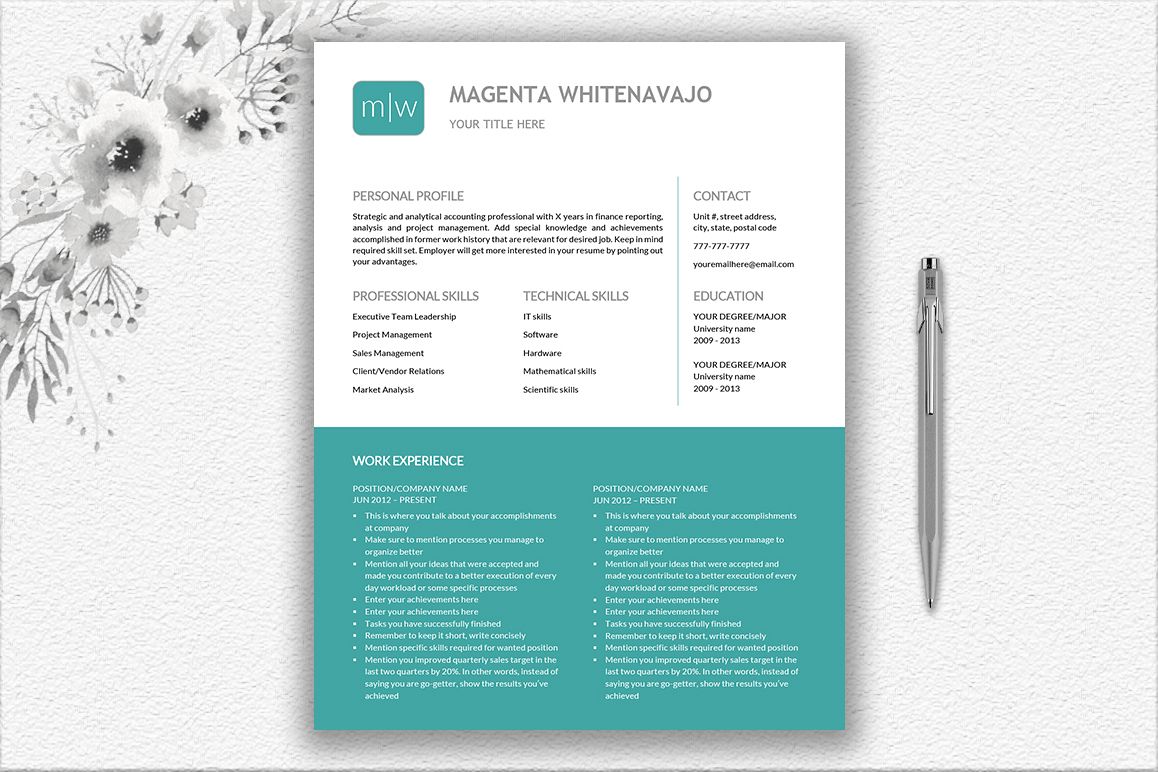 Resume Template Design example image 1