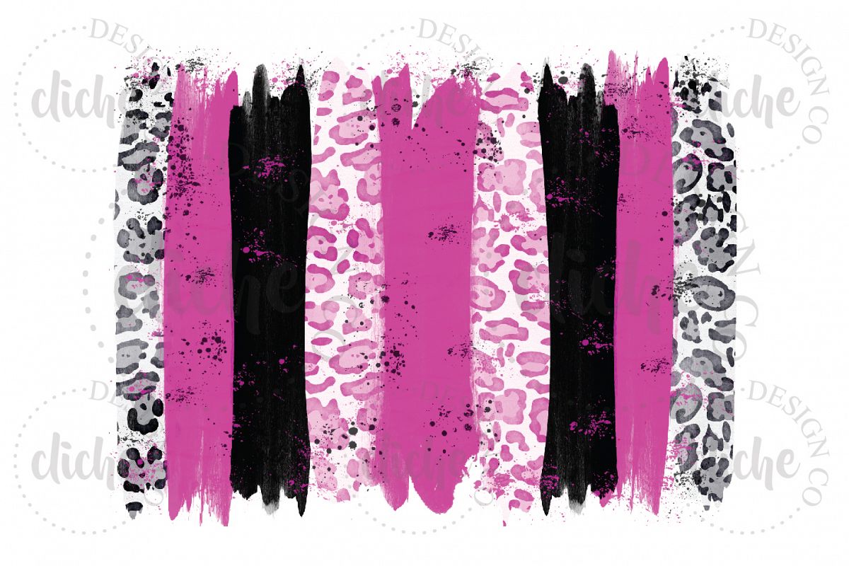 Pink Black Paint Stroke Sublimation Design Background example image 1