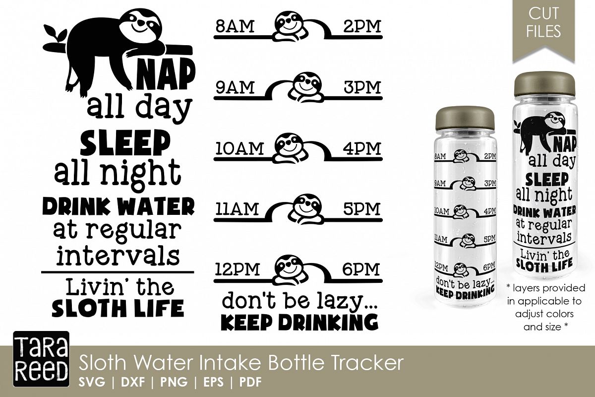 Sloth Water Intake Bottle Tracker