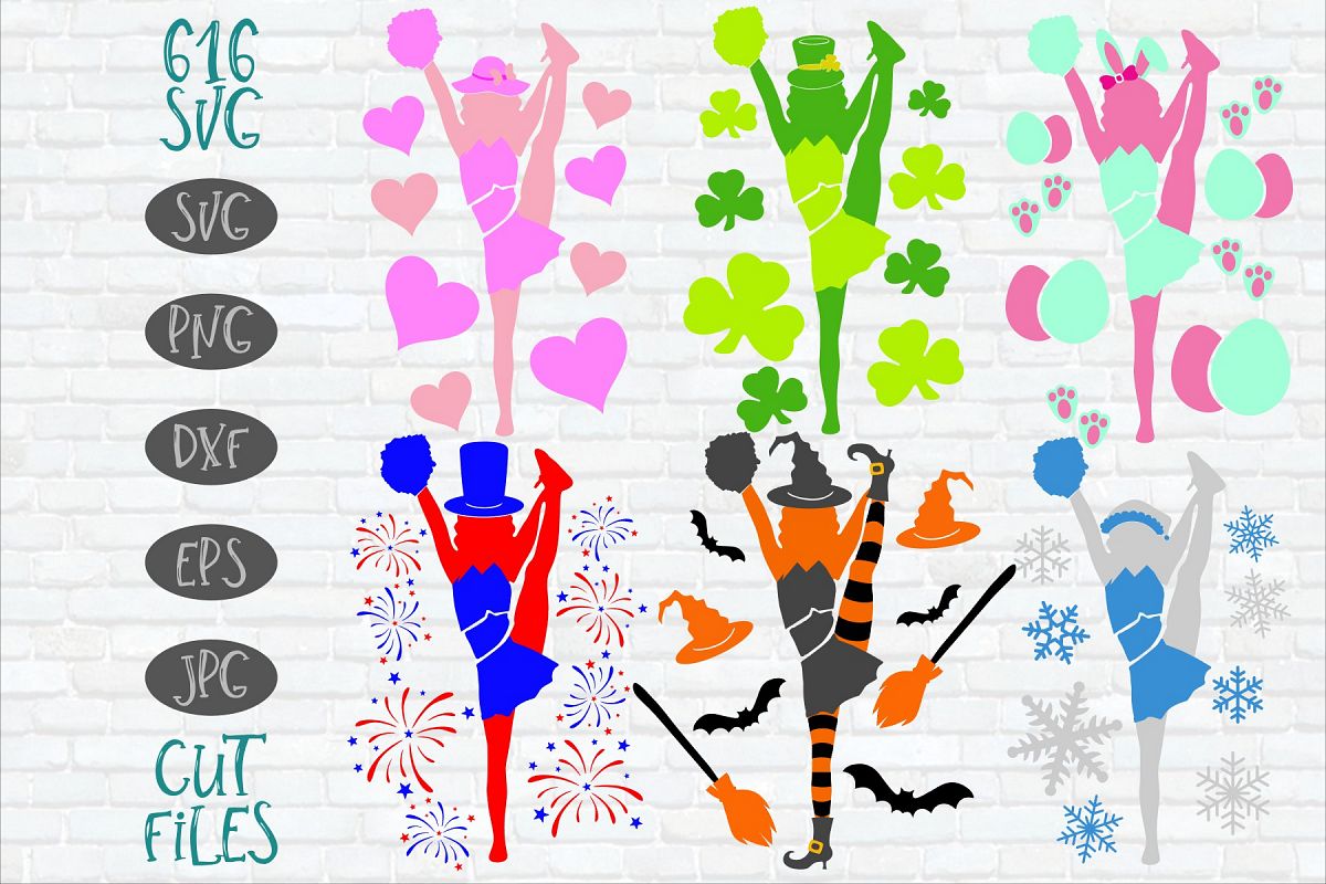 Cheerleader Holiday Mini Bundle SVG example image 1