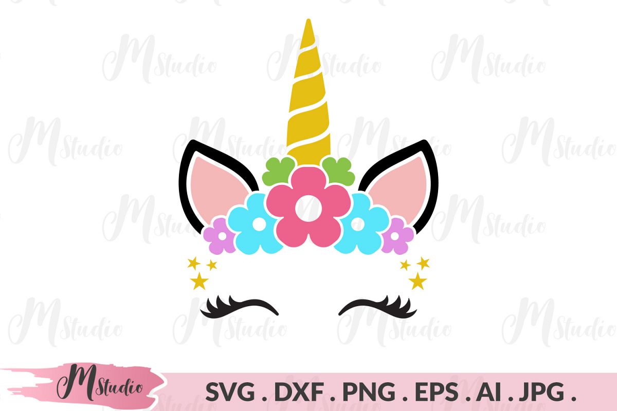 Download Unicorn Head floral svg (153689) | Cut Files | Design Bundles