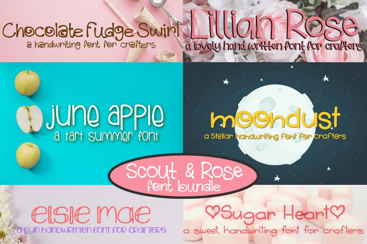 Scout & Rose Handwritten Font Bundle - 6 fonts! example image 1