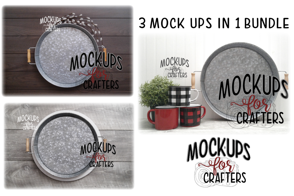 Round metal trays bundle - DOLLARAMA - MOCK-UP example image 1
