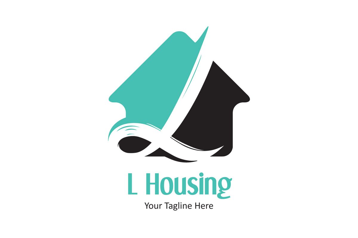 L letter house logo example image 1