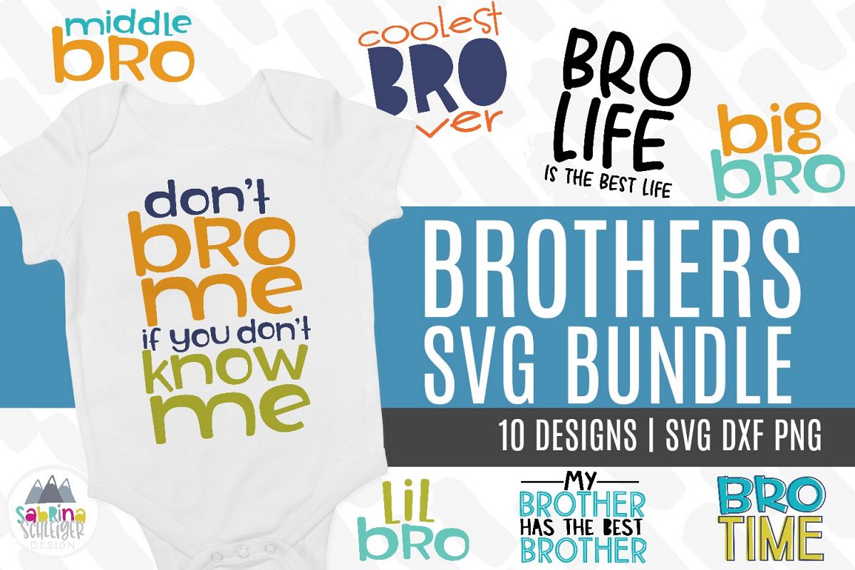 Brother SVG Bundle -10 Boy Cutting Files example image 1