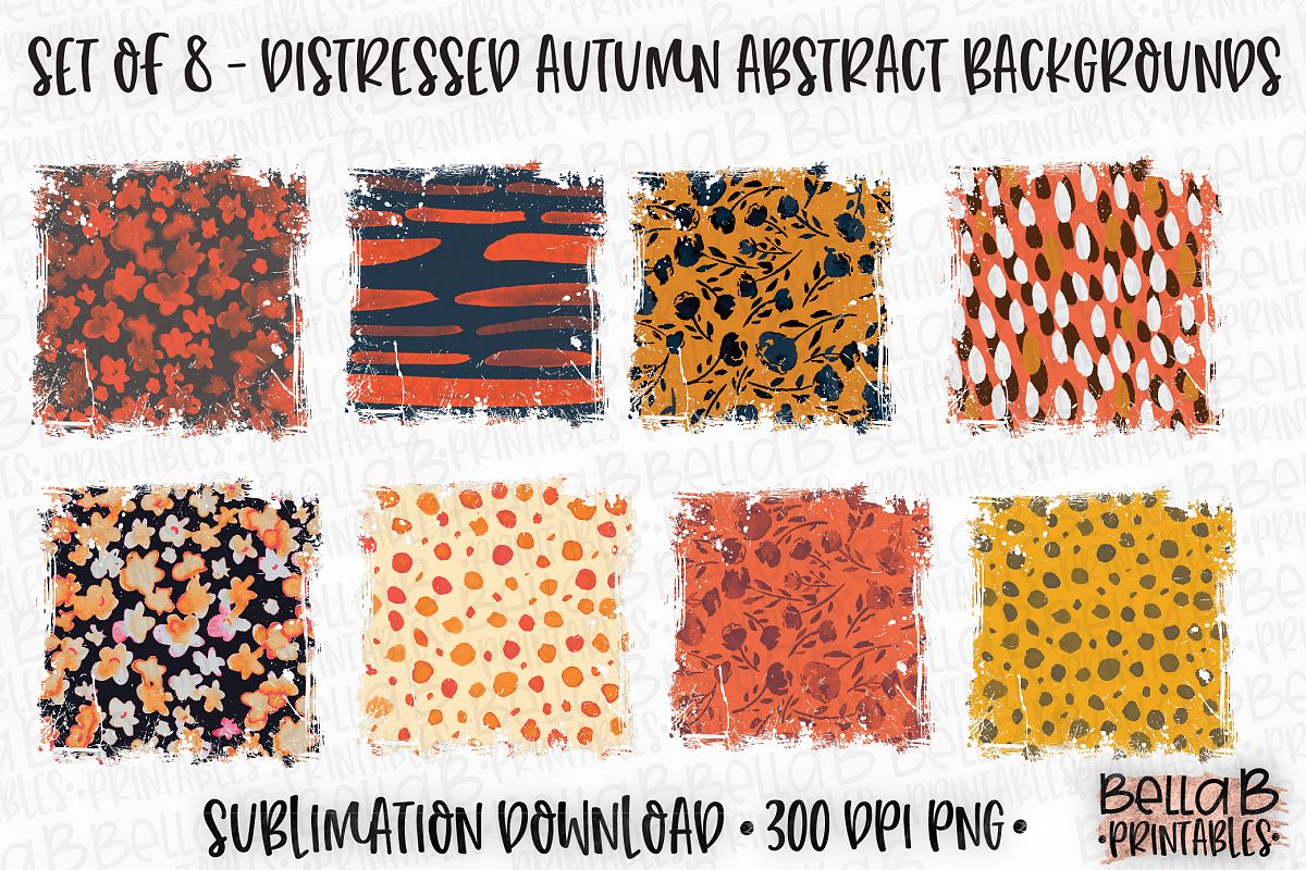 Autumn Fall Sublimation Background Bundle, Abstract Pattern example image 1