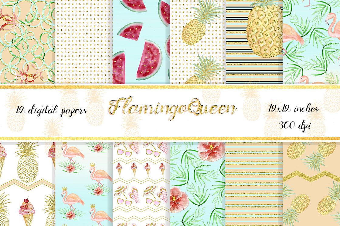 Flamingo Queen Digital background example image 1