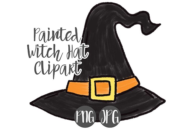 Hand Drawn Halloween Witch Hat Clipart example image 1