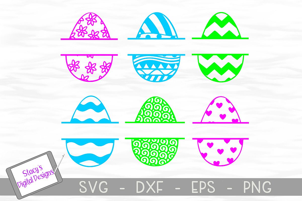 Download Easter SVG Bundle - Easter Egg Split Monogram - 6 Patterns