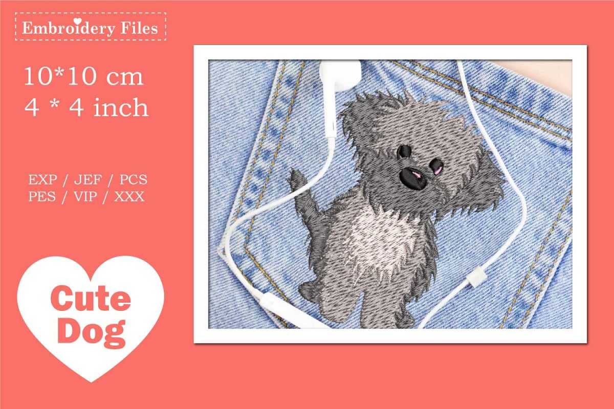 Cute little Havaneser Dog - Embroidery File example image 1