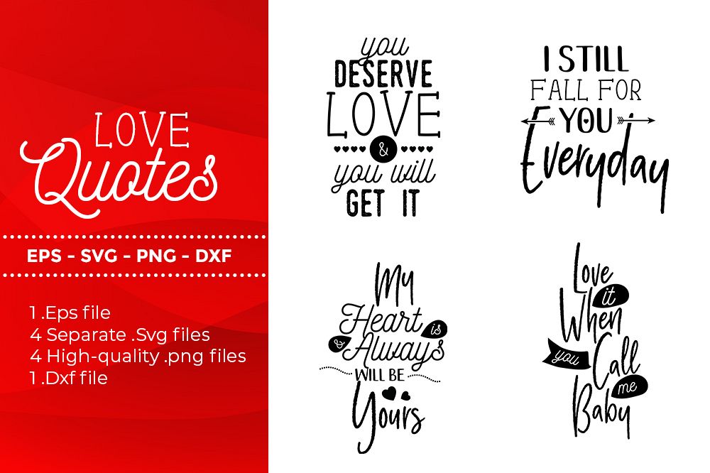 Download Love Quotes - SVG, DXF, PNG, EPS file