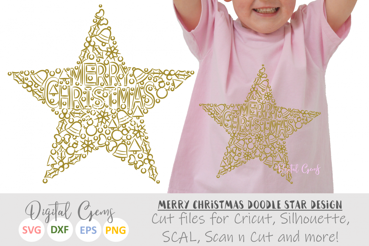 Download Doodle Merry Christmas Star SVG / DXF / EPS / PNG files ...