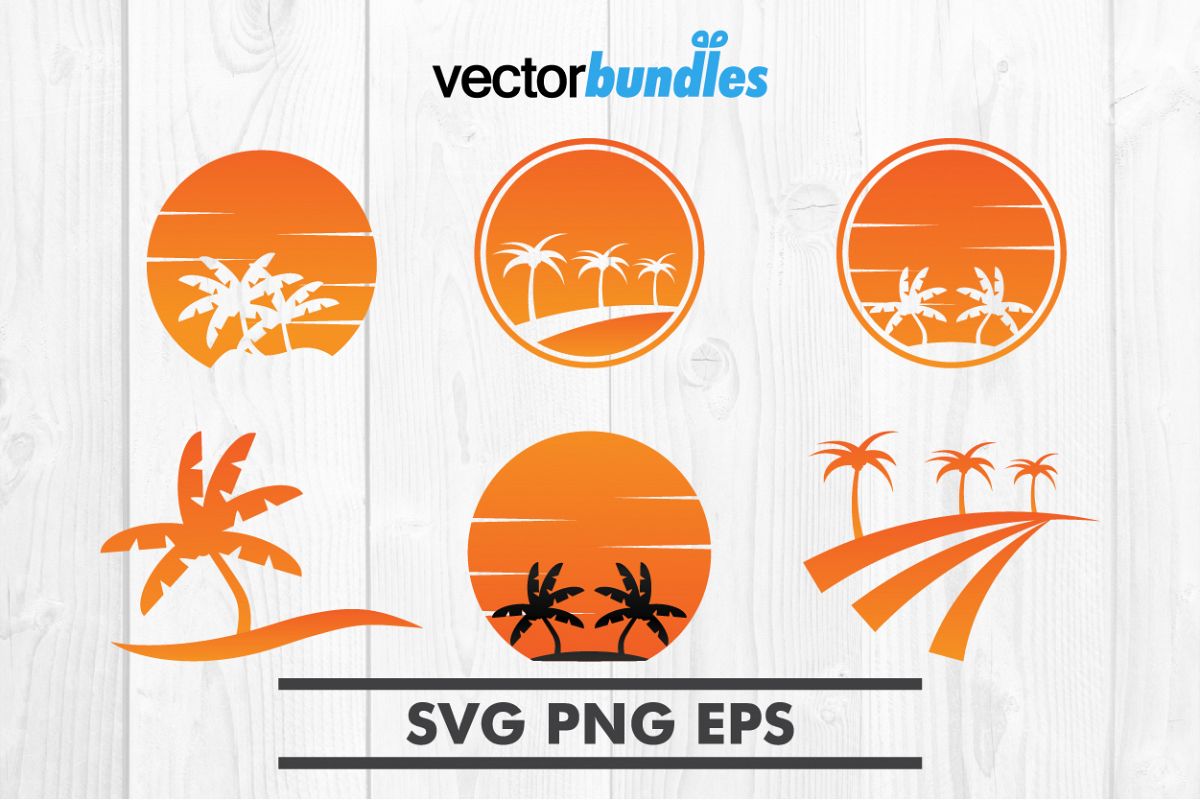 Summer palm tree clip art svg example image 1