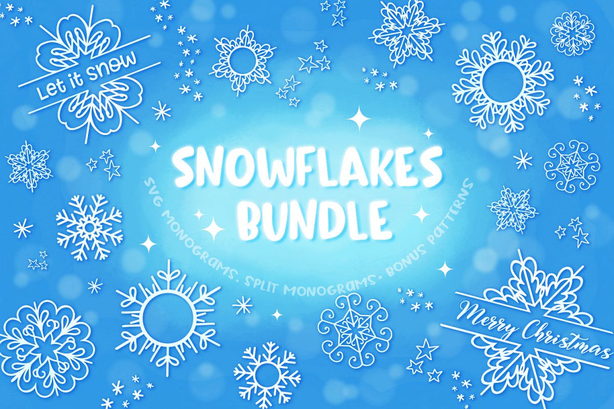 Download Snowflakes Bundle Svg Monograms Bonus Patterns