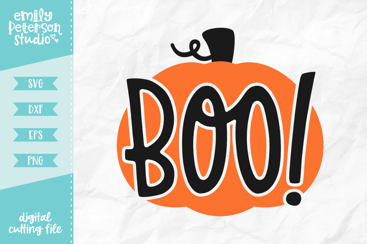 Boo Pumpkin SVG DXF EPS PNG example image 1