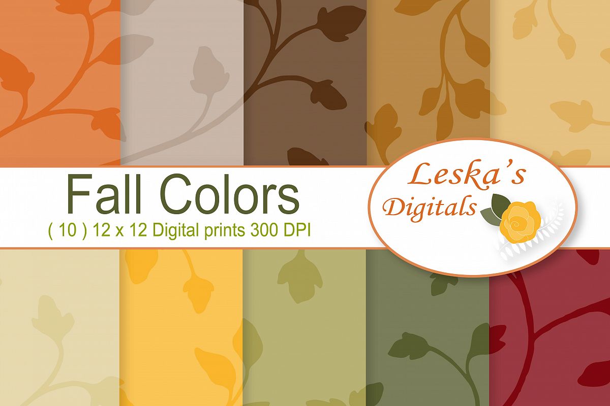 Seamless Patterns - Fall Colors example image 1