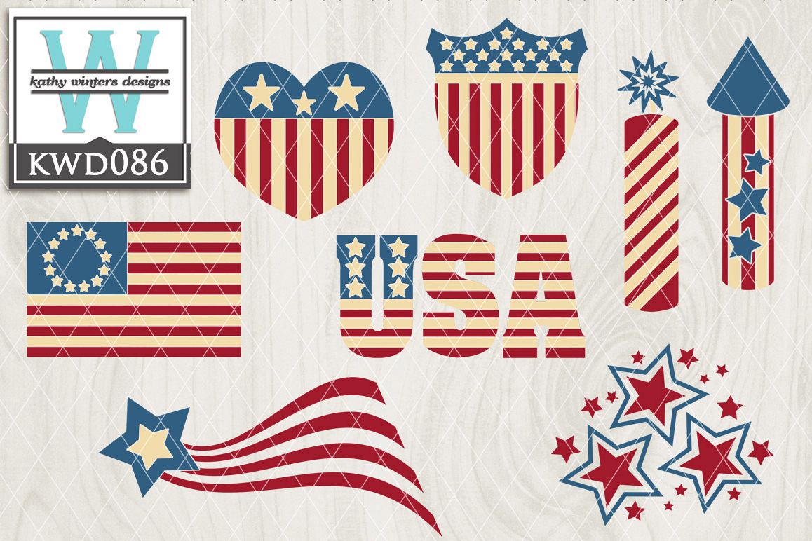 Patriotic Cutting File KWD086 example image 1