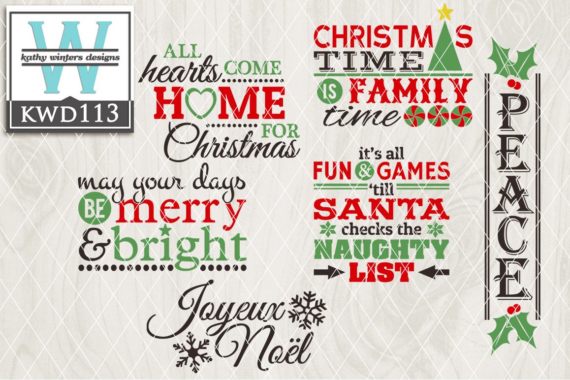 Christmas Cutting Files KWD113 example image 1