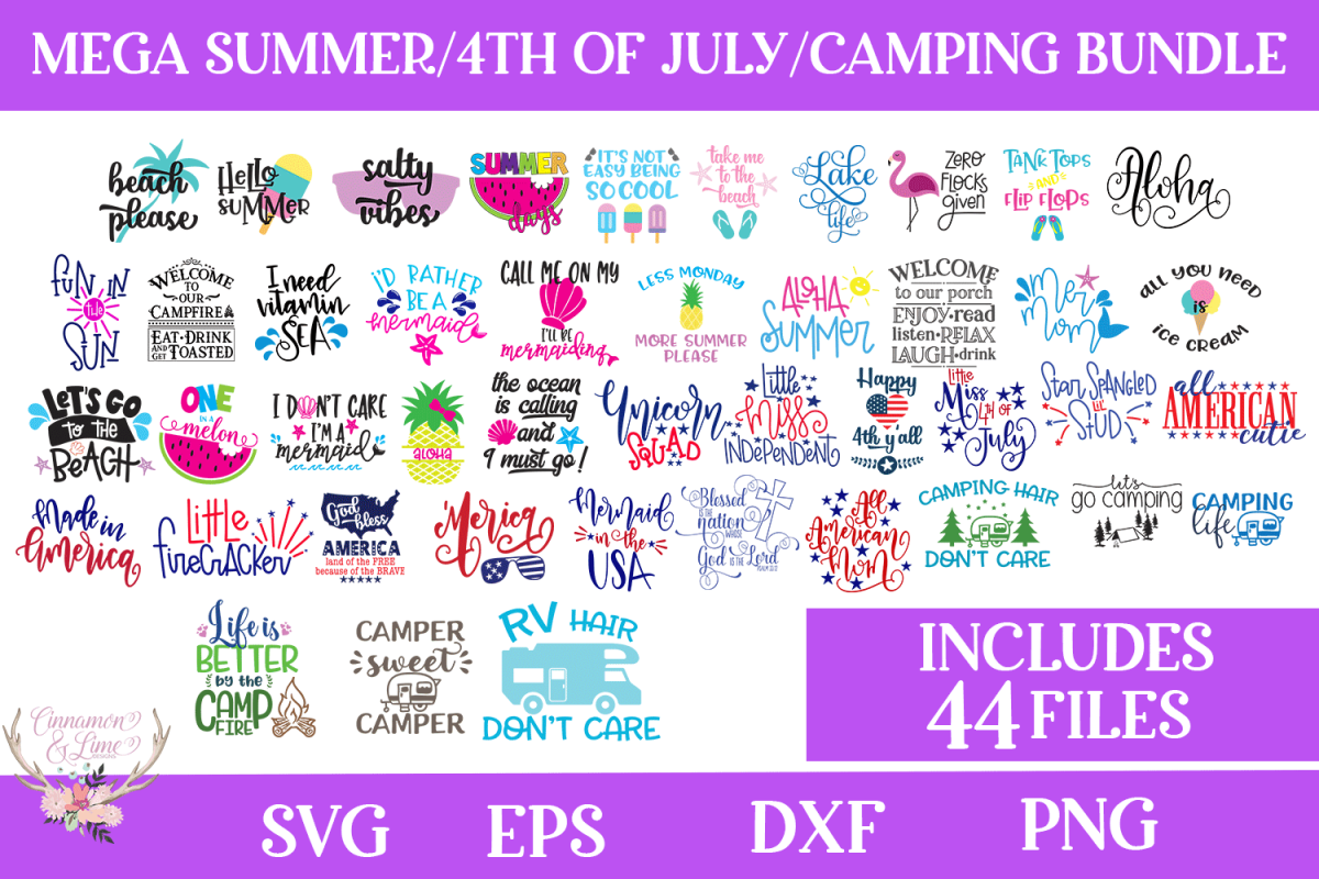 Summer, 4th of July, Camping Bundle - Includes 44 Files example image 1