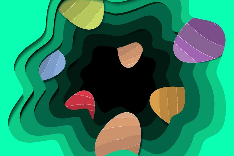 Easter colored eggs - Paper cut out example image 1