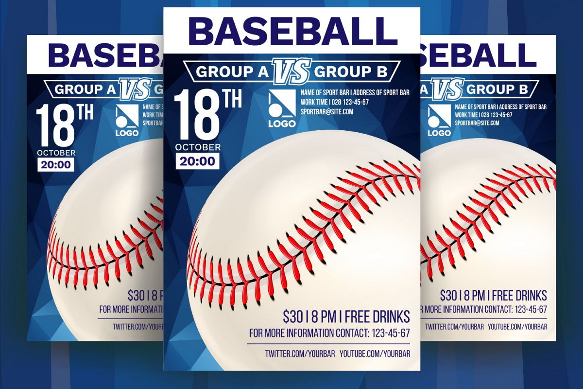 Baseball Poster Vector example image 1