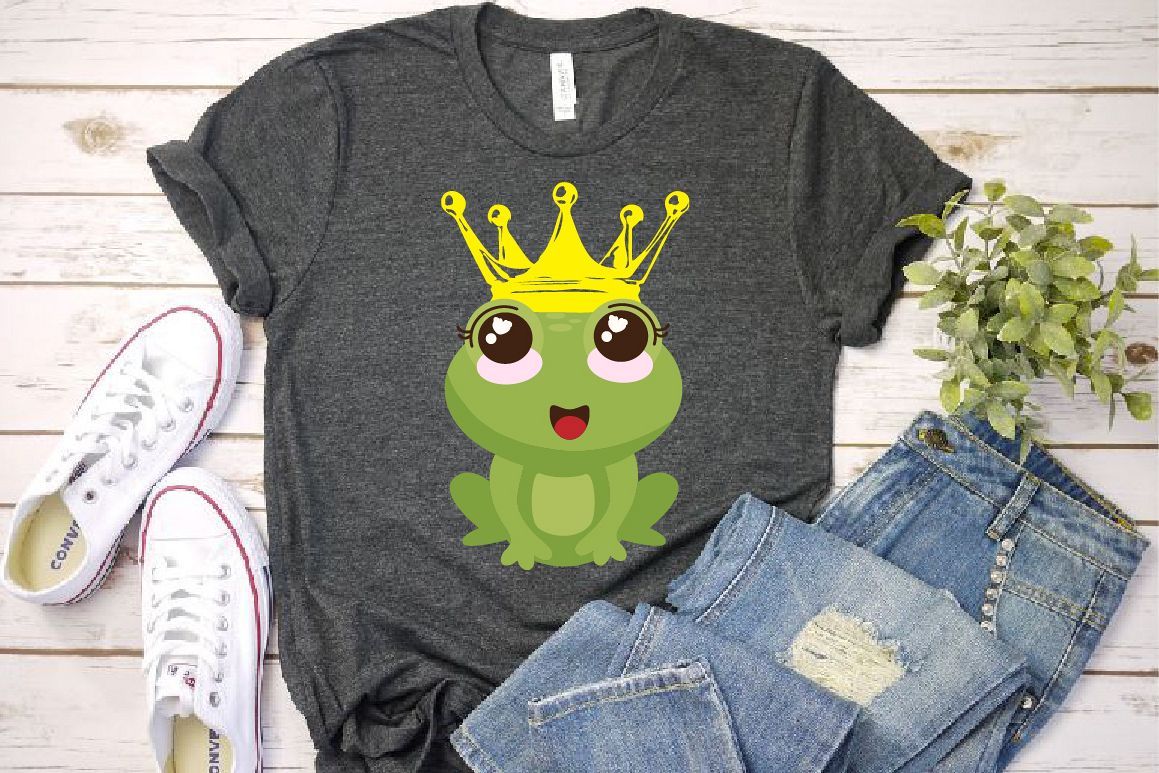 Frog Prince Charming SVG Crown Fairy Tale 1267S example image 1
