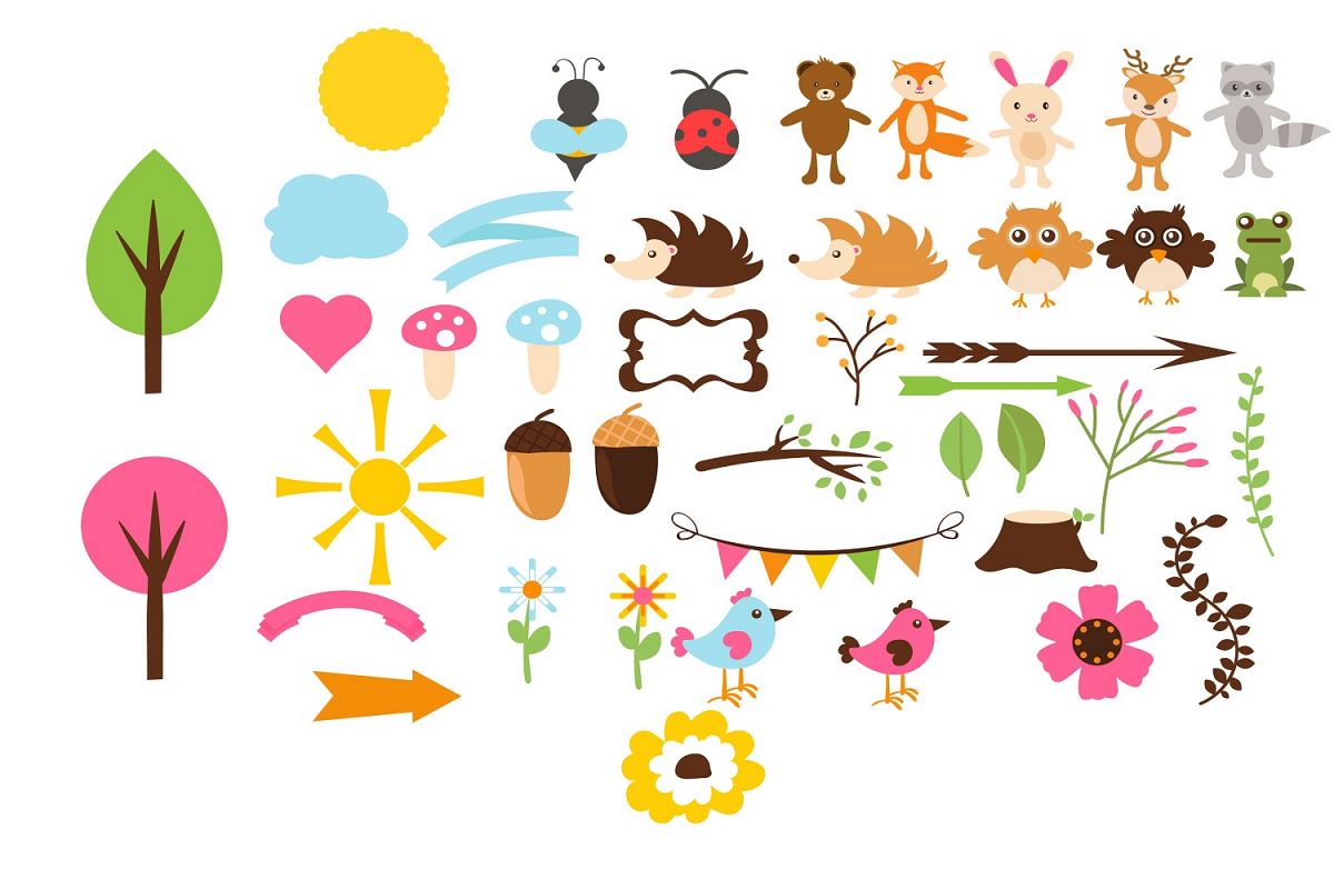 Woodlands cute Animals illustration Vector Pack example image 1