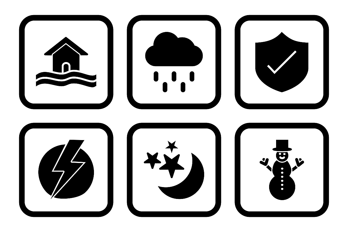 Set Of Weather And Season Icons example image 1