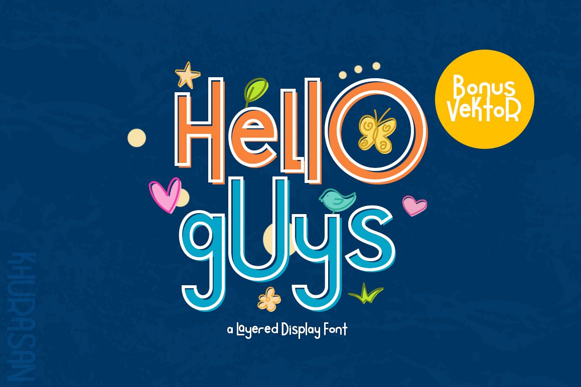 Hello Guys Layered Font example image 1
