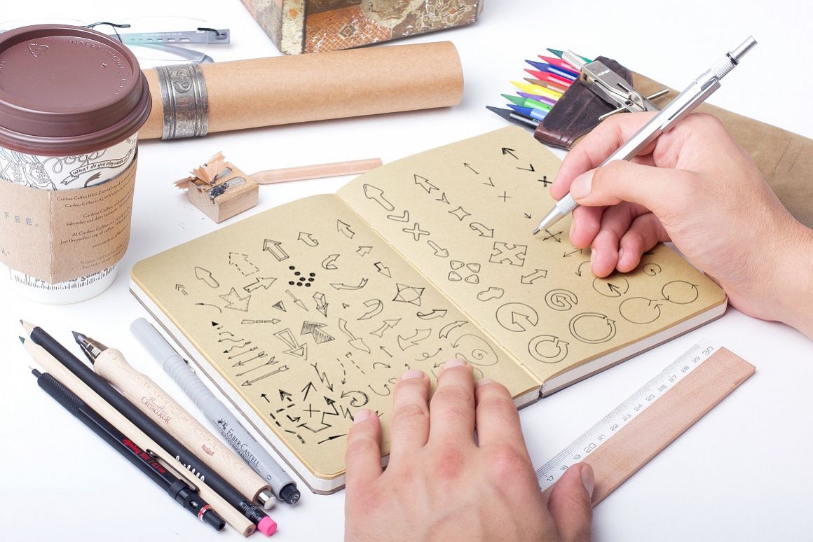 Doodle arrows collection. Hand drawn example image 1