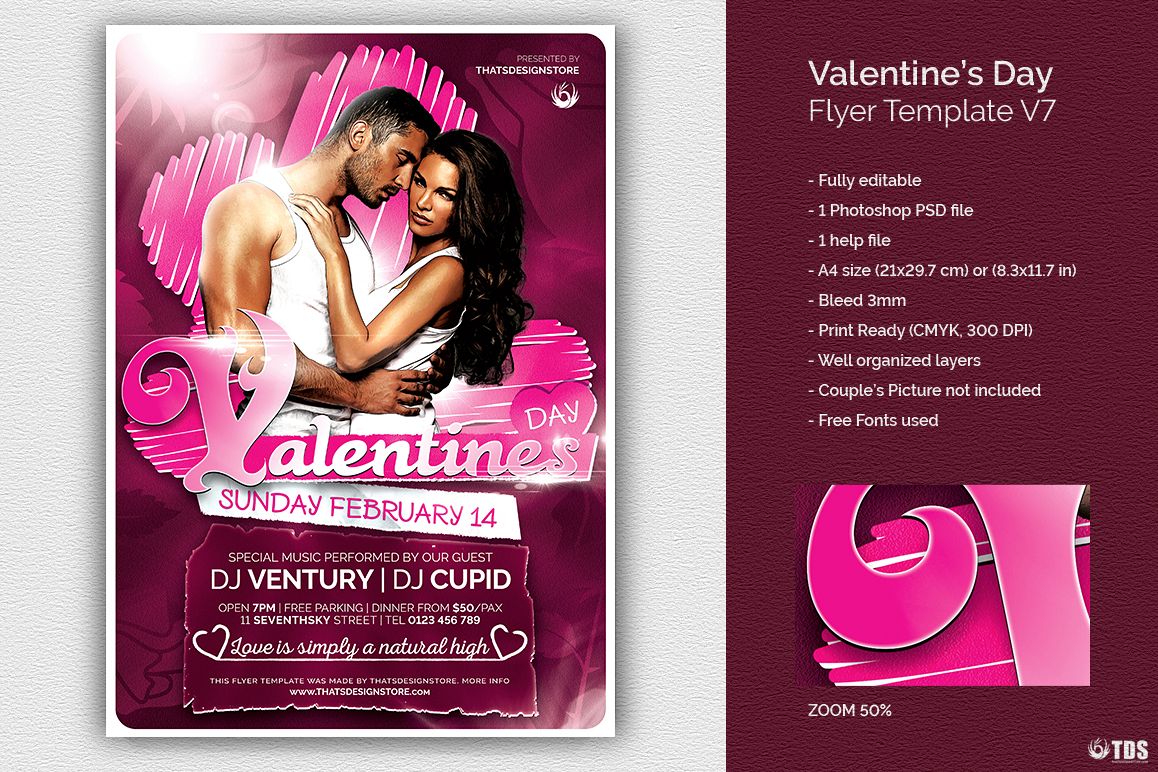 Valentines Day Flyer Template V7 example image 1