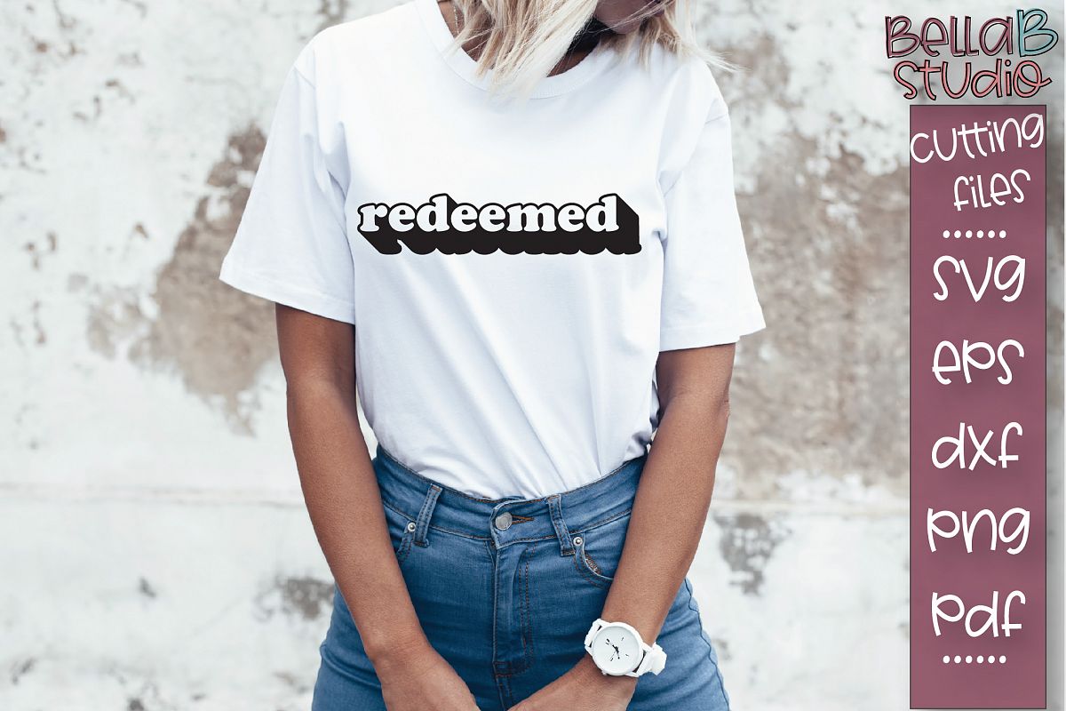 Redeemed SVG File, Christian SVG, Shadowed SVG example image 1