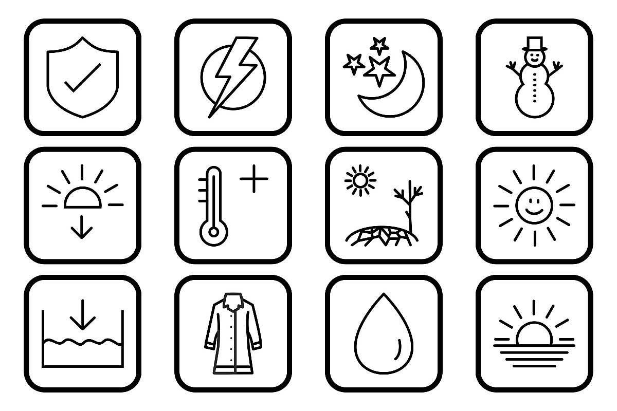 Set Of Weather And Season Icons example image 1