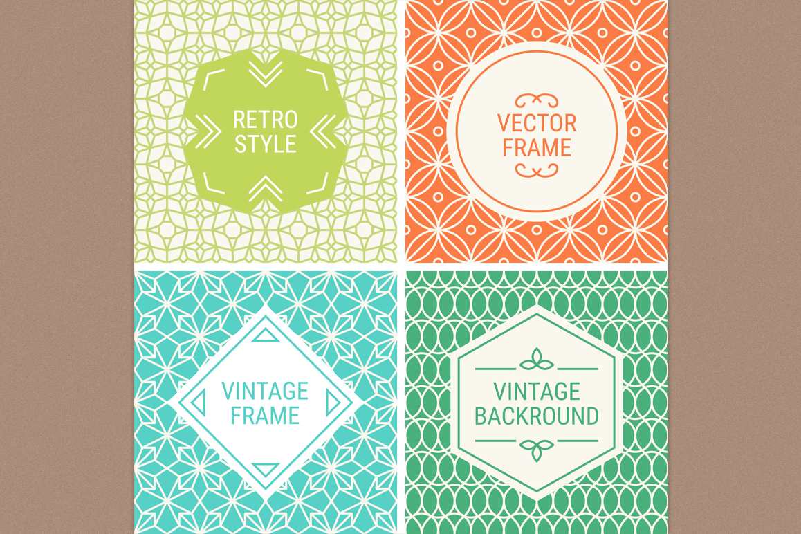 Mono Line Frames and Patterns - Set 3 example image 1