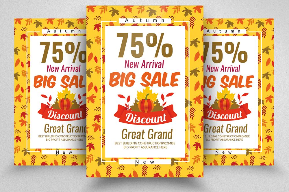 Autumn Big Sale Offer Discount Flyer Template example image 1