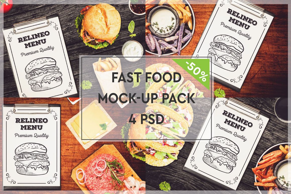 Fast Food Menu Mock-up Pack#1 example image 1