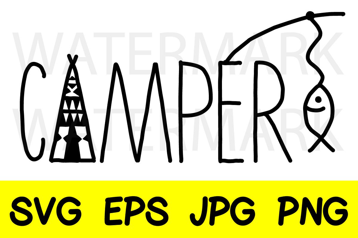 Camper fishing - SVG-EPS-JPG-PNG example image 1