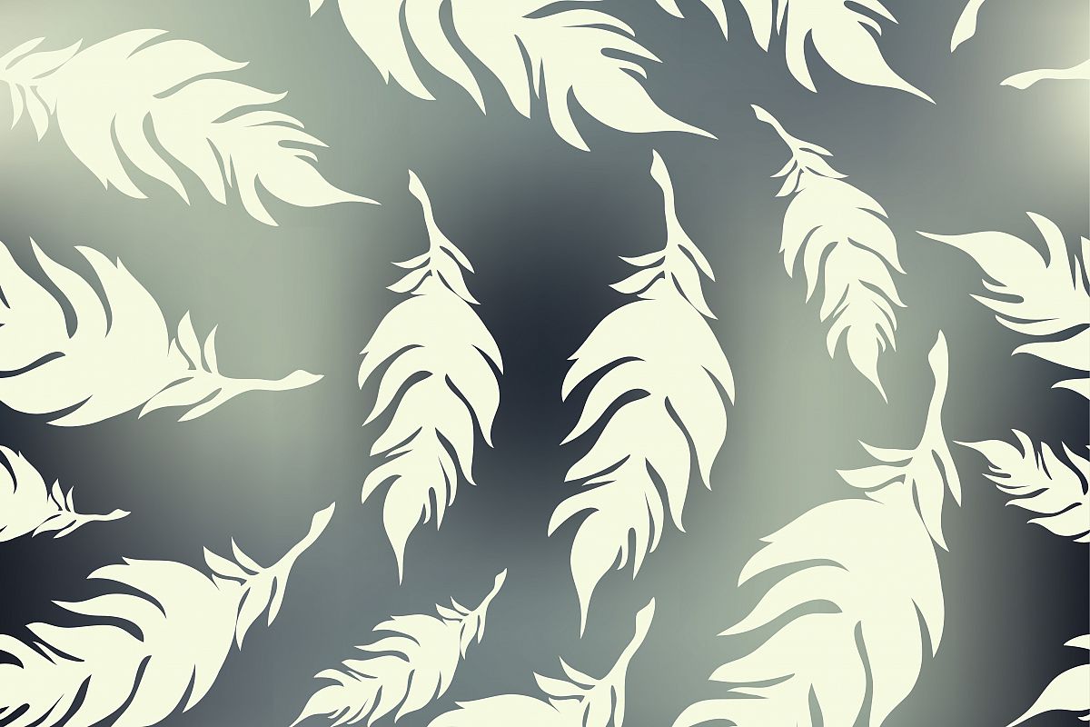 Seamless vector background with decorative feathers. Cloth design, wallpaper. Textile rapport. example image 1